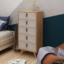 Hanah Home Cómoda Spanze Roble y Blanco con 5 Cajones